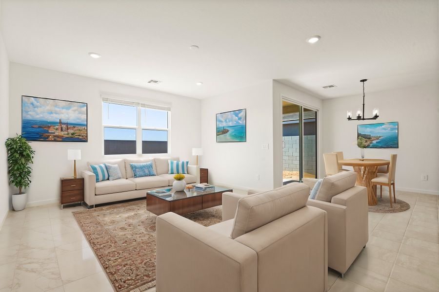 Furnished interior in a model home at Meritage Homes by Teravalis - Reserve Series in Buckeye (Image 22).