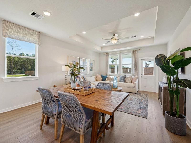 Furnished interior in a model home at Spring Branch Crossing in Conroe (Image 19).