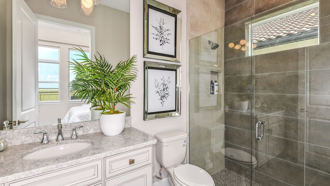 Furnished interior in a model home at Esplanade by the Islands in Naples (Image 52).