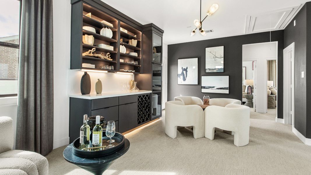 Furnished interior in a model home at Bridgeland Central in Cypress (Image 8).