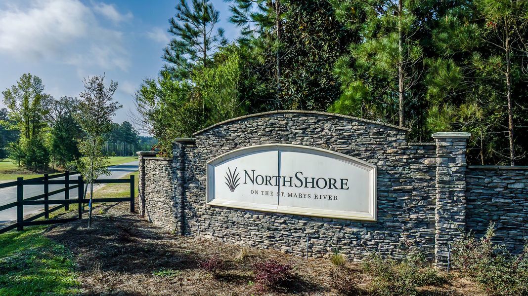 Entrance to the Northshore community in Kingsland, GA, featuring signage and landscaping (Image 1). Entrance to the Northshore community in Kingsland, GA, featuring signage and landscaping (Image 1).
