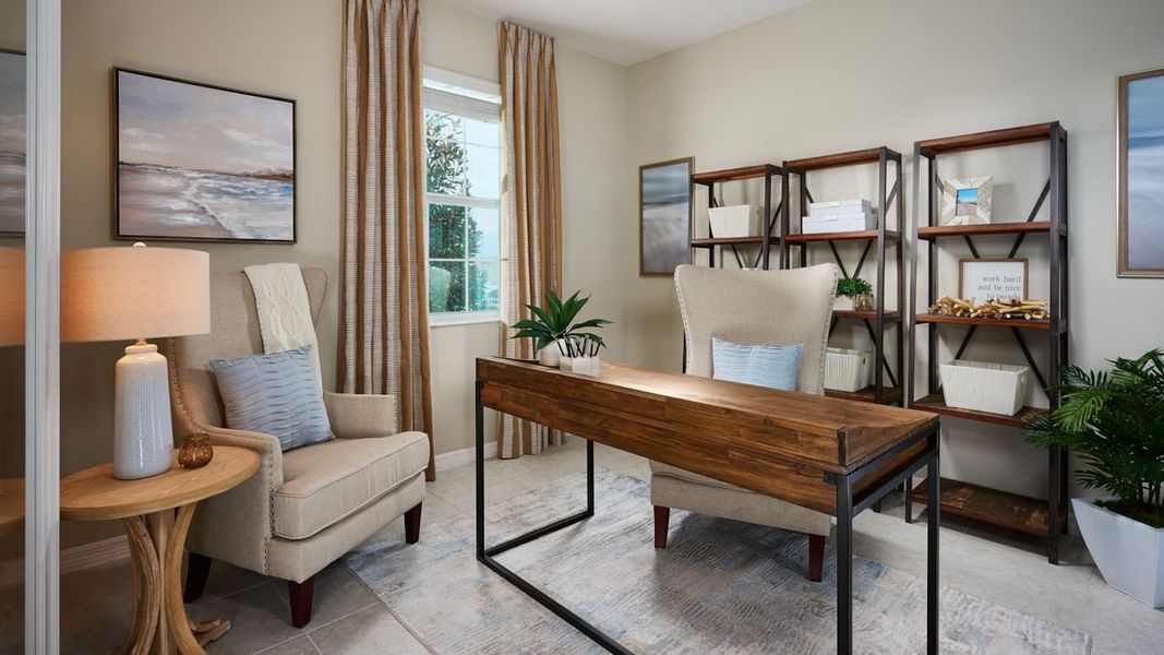Furnished interior in a model home at Cypress Park Estates in Haines City (Image 33).