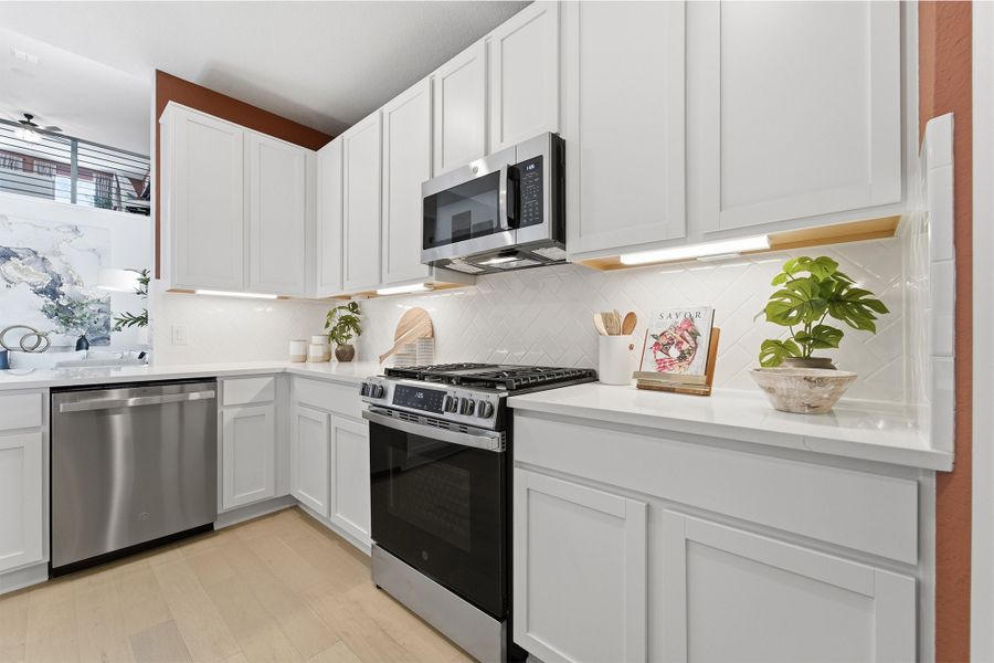 Furnished interior in a model home at Notting Hill in Converse (Image 34).