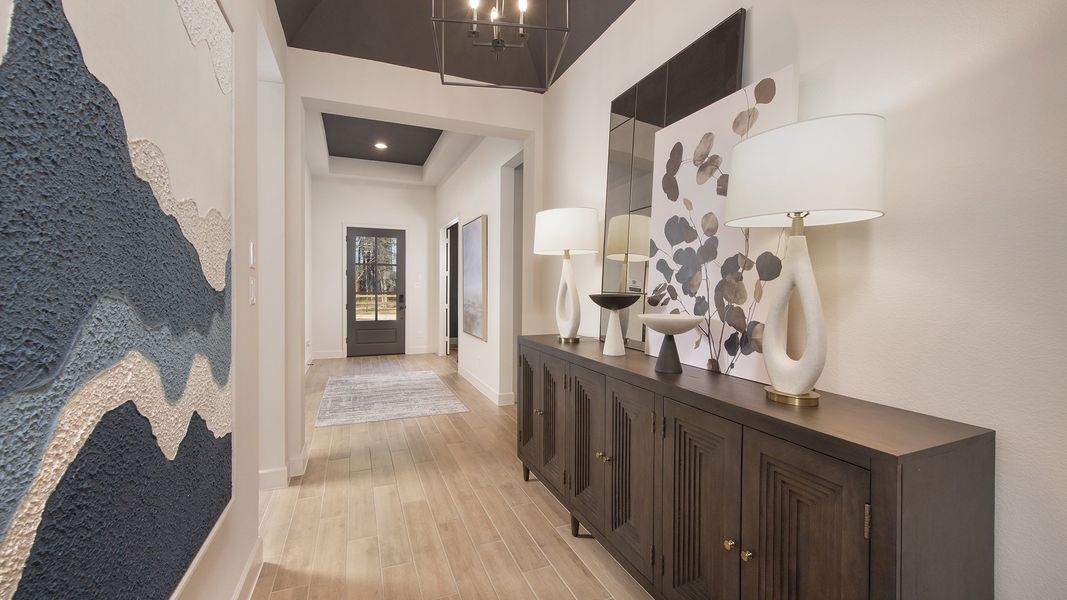 Furnished interior in a model home at Two Step Farm 50' in Montgomery (Image 4). Furnished interior in a model home at Two Step Farm 50' in Montgomery (Image 4).