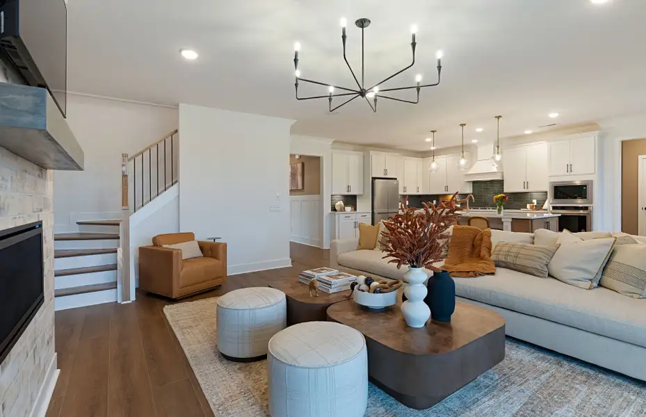 Valleybrook Gathering Room in new home floor plan at Millstone in Hendersonville