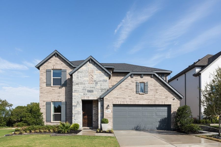 Front exterior of a home in the Cross Creek Meadows 55s community, located in Celina, TX (Image 6).