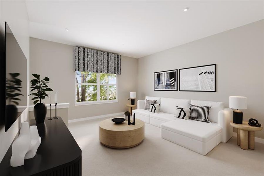 Loft space that adapts to your life for movie nights, playtime, or a second living area.