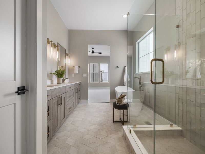 Furnished interior in a model home at Harvest LiteLuxe in Berthoud (Image 5).