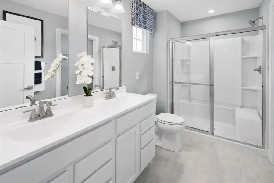 Furnished interior in a model home at Waverly Springs in Woodruff (Image 9).