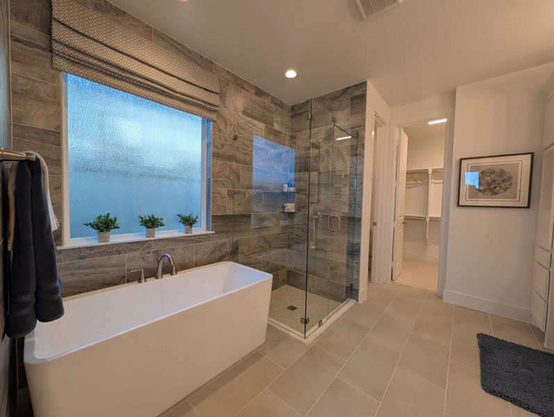 Furnished interior in a model home at Landmark in Denton (Image 25).