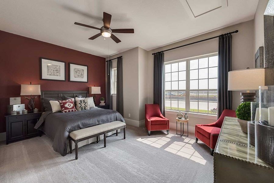 Furnished interior in a model home at Towne Lake 70' Classic Series in Cypress (Image 17).