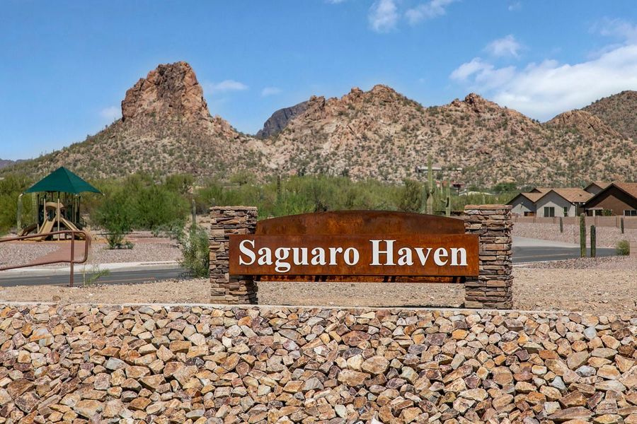 Entrance to the Saguaro Haven community in Tucson, AZ, featuring signage and landscaping (Image 5).