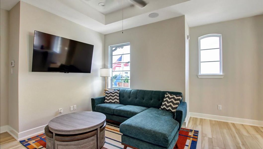 Furnished interior in a model home at Sunterra 40 in Katy (Image 36).