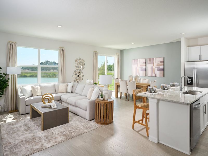 Great Room of the Foxglove plan at The Grove at Stuart Crossing.