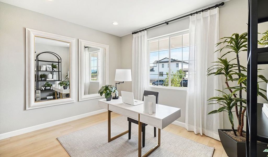 Furnished interior in a model home at Redstone at Sterling Ranch in Colorado Springs (Image 10).