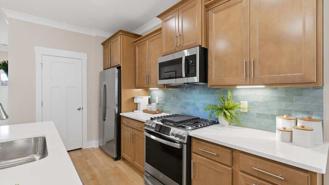 Furnished interior in a model home at Pelham Crossing Villas in Greenville (Image 12).