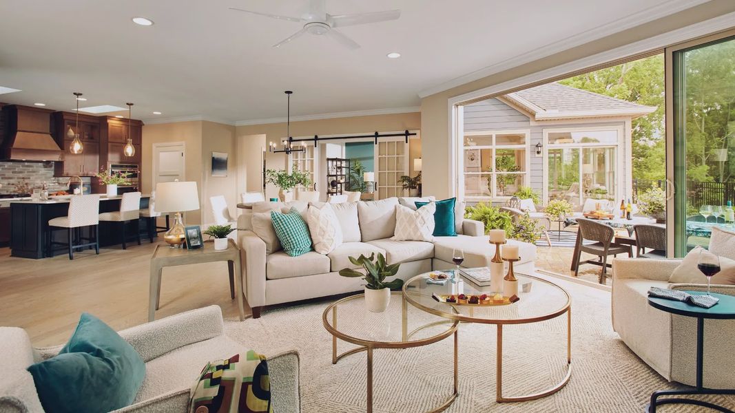 Furnished interior in a model home at The Courtyards at Hodges Farm in Charlotte (Image 22).