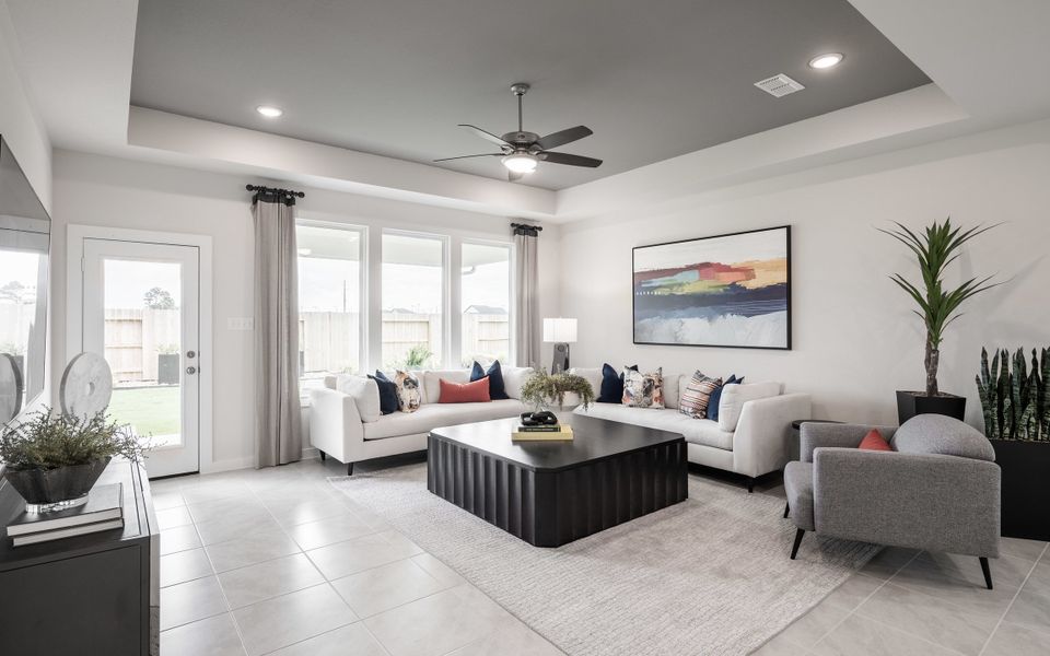 Furnished interior in a model home at Mason Woods in Cypress (Image 4).