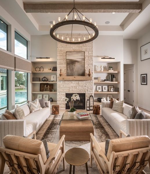 Furnished interior in a model home at Fulshear Rose Estates in Brookshire (Image 3).