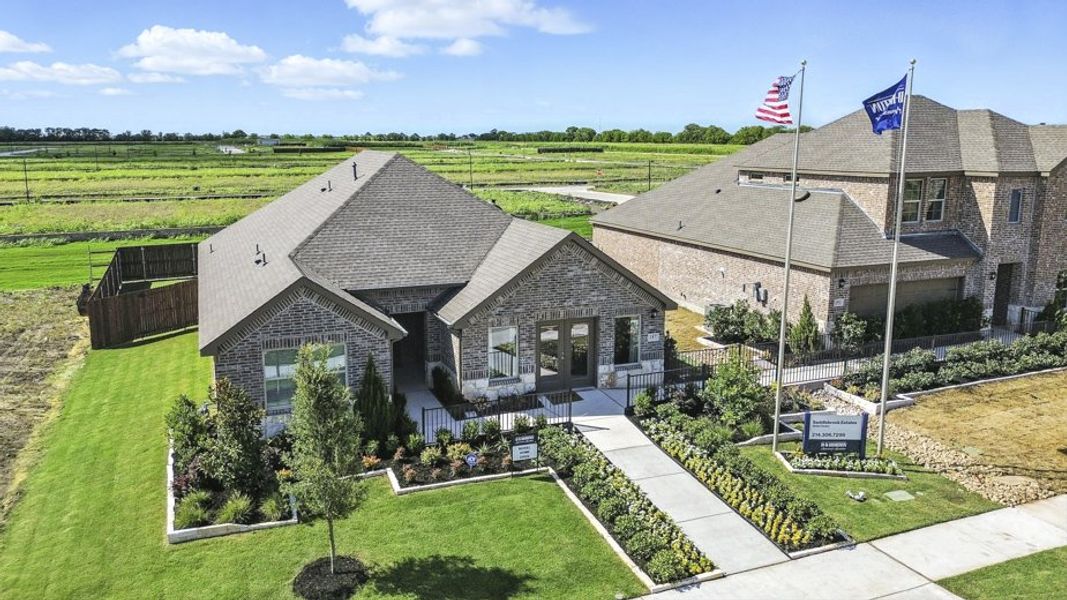 Front exterior of a home in the Saddlebrook community, located in Waxahachie, TX (Image 2).