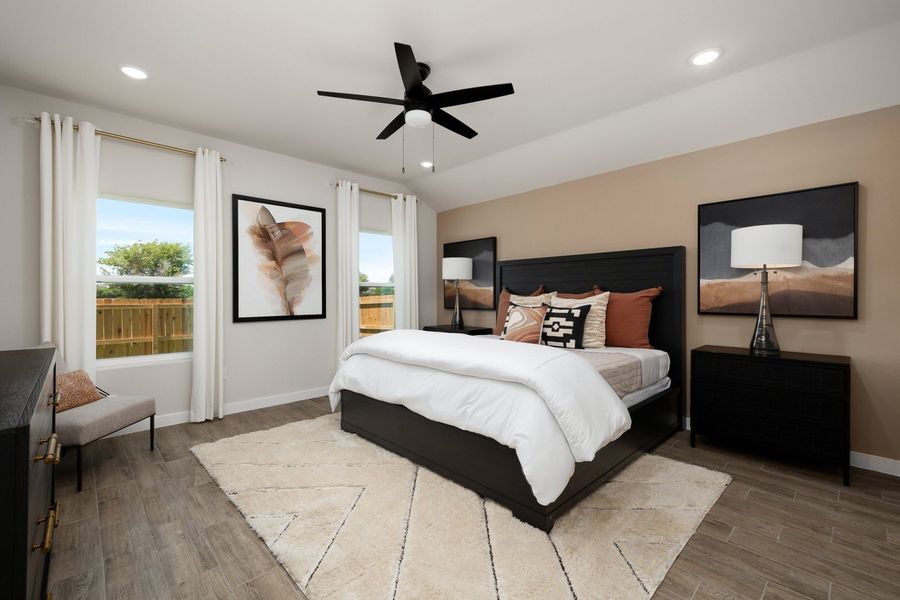 Furnished interior in a model home at Alberta Heights in Edinburg (Image 46).