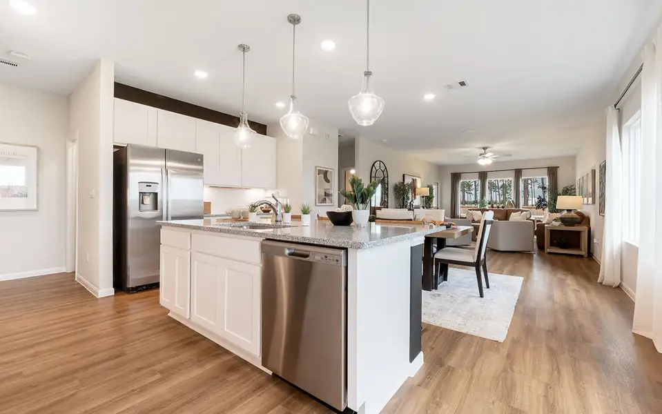 Furnished interior in a model home at The Canopies in Splendora (Image 7). Furnished interior in a model home at The Canopies in Splendora (Image 7).