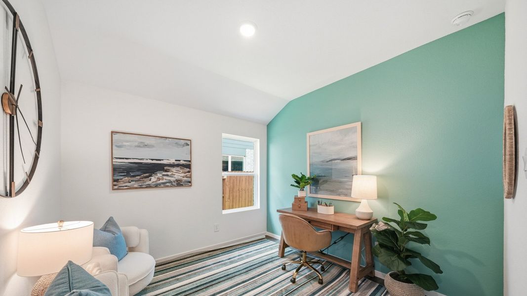 Furnished interior in a model home at Sunterra in Katy (Image 33).