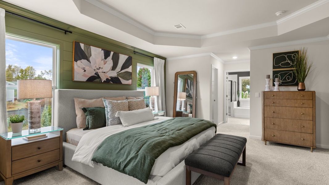 Furnished interior in a model home at Haven Abbey in Cumming (Image 50).