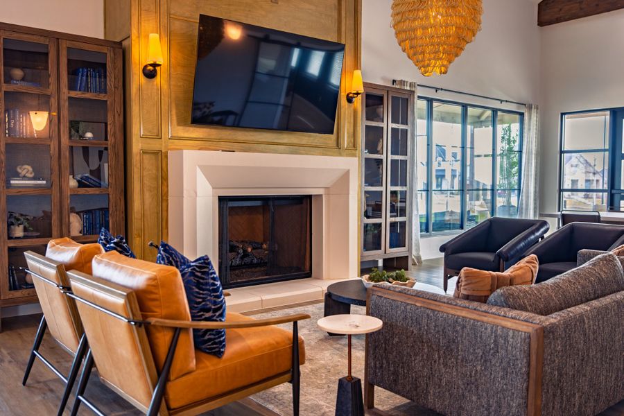Fireplace Lounge at M3 Ranch Clubhouse