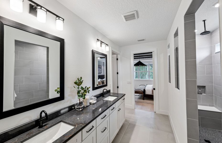 Owner's Bathroom with Dual Sinks and Walk-In Shower Owner's Bathroom with Dual Sinks and Walk-In Shower