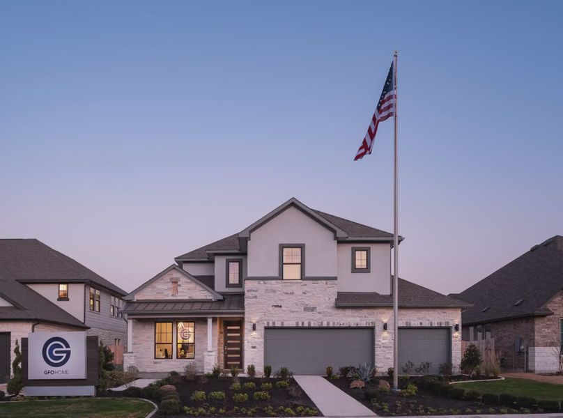 Front exterior of a home in the The Grove at Blackhawk community, located in Pflugerville, TX (Image 2). Front exterior of a home in the The Grove at Blackhawk community, located in Pflugerville, TX (Image 2).