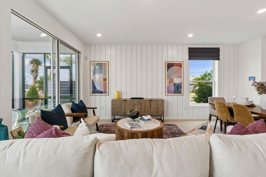 Furnished interior in a model home at Waterset Townhomes in Apollo Beach (Image 9). Furnished interior in a model home at Waterset Townhomes in Apollo Beach (Image 9).