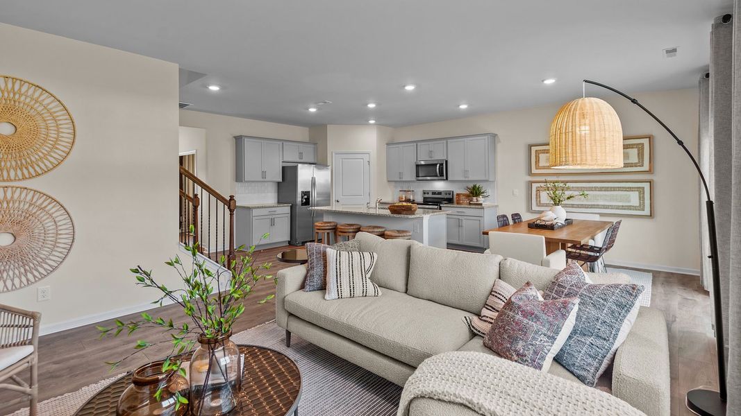 Furnished interior in a model home at The Preserve at Kinsley in Jamestown (Image 11).