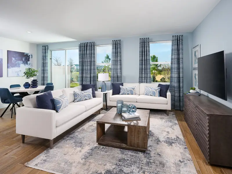 Living room in the Oakville model at Cagan Crossings West