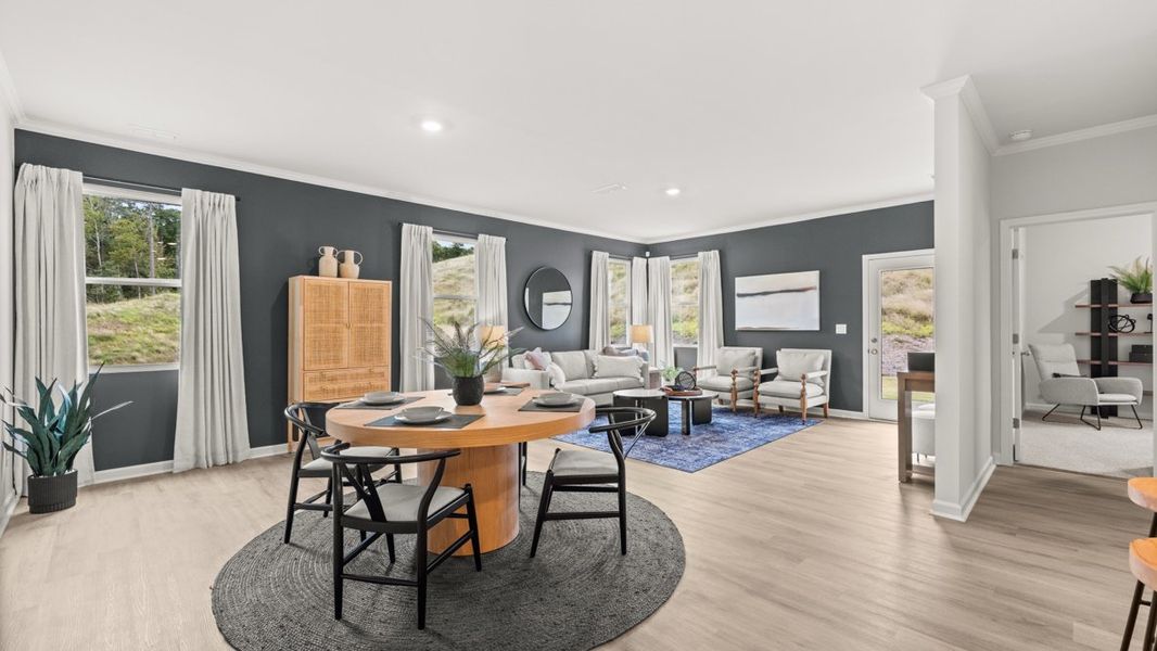 Furnished interior in a model home at Sheffield Highlands in Dallas (Image 18).