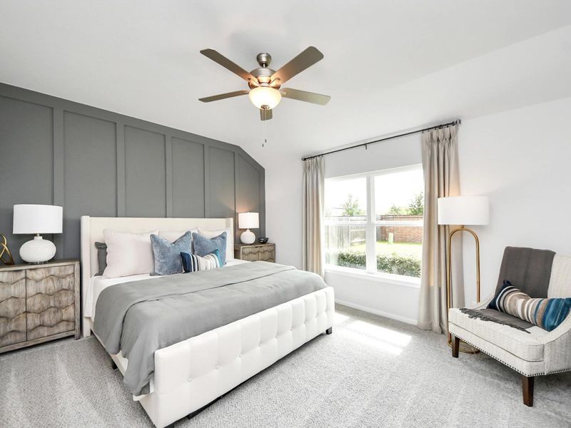 Furnished interior in a model home at Sunterra in Katy (Image 22).