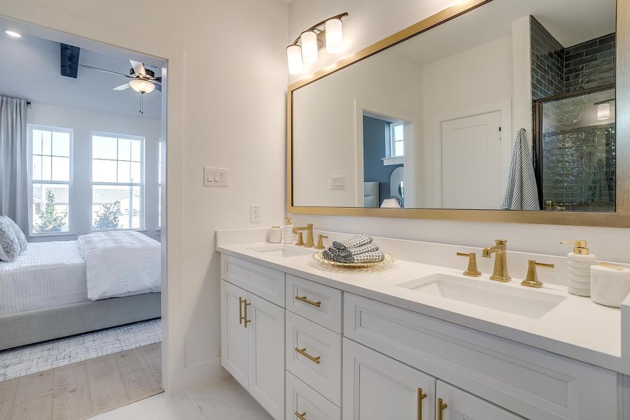 Furnished interior in a model home at MidTowne in Midlothian (Image 37).