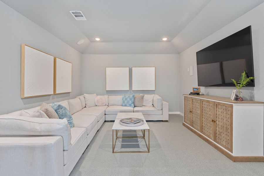 Furnished interior in a model home at Sweetgrass 50s in Haslet (Image 39).