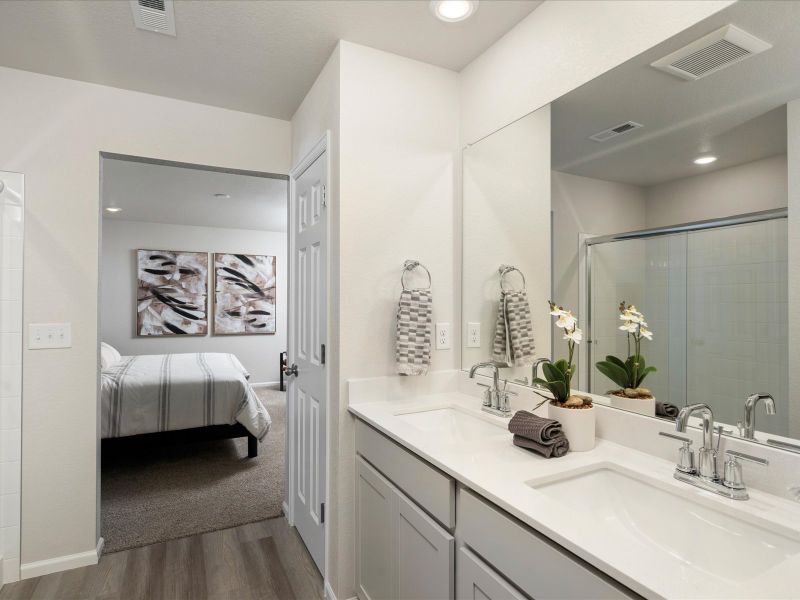 Furnished interior in a model home at Lake Bluff in Greeley (Image 15).