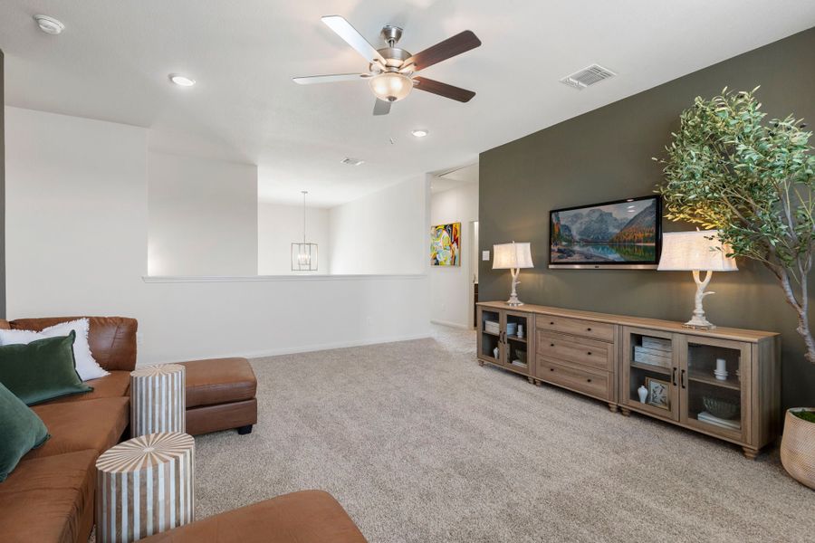 Furnished interior in a model home at Liberty Oaks in Waco (Image 14).