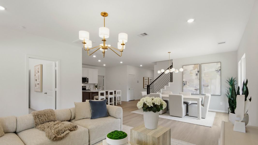 Furnished interior in a model home at East Williams Cove in Conroe (Image 13). Furnished interior in a model home at East Williams Cove in Conroe (Image 13).
