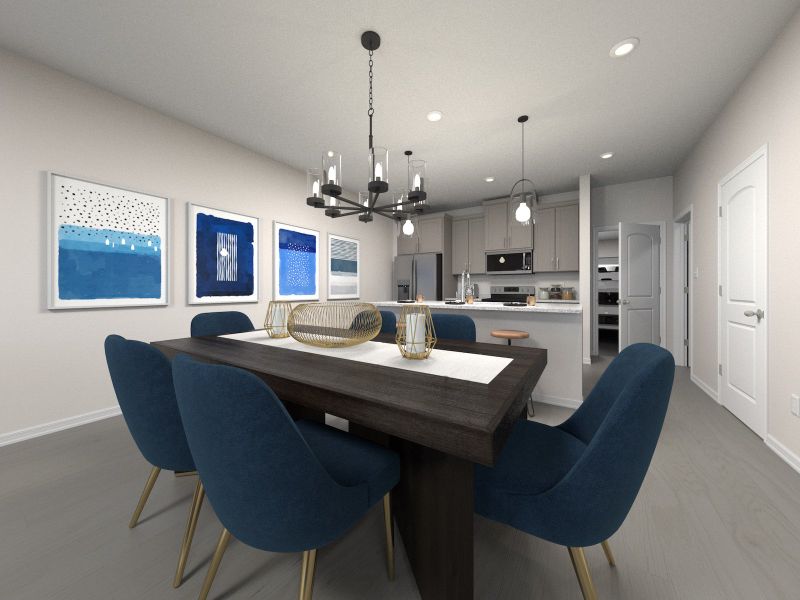 Dining area in the Thorton floorplan at a Meritage Homes community in Nashville, TN.