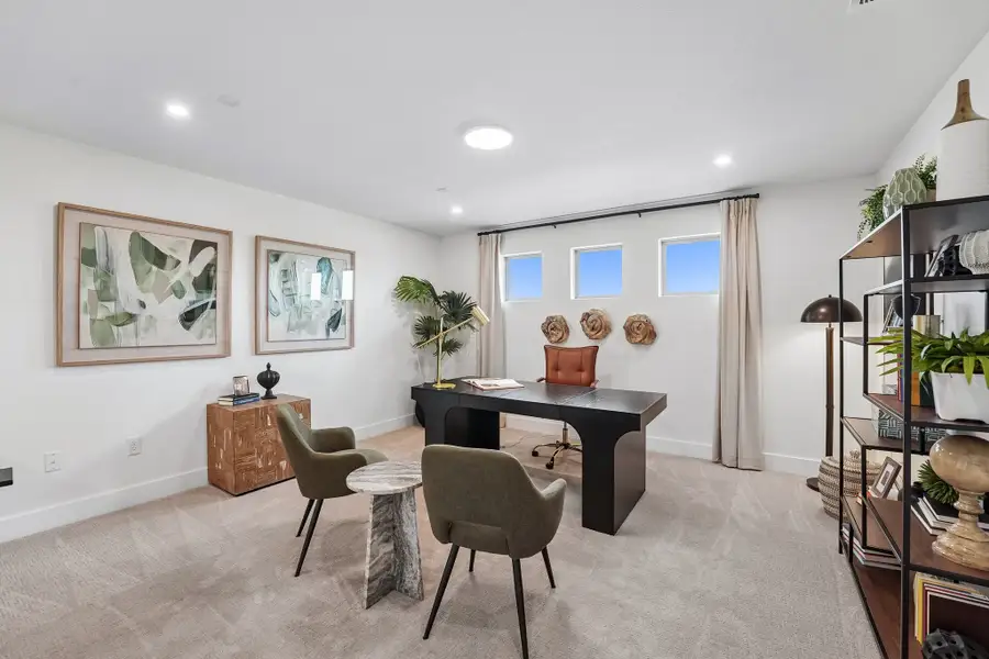 Furnished interior in a model home at Saddle Ridge at Wildhorse Ranch in Manor (Image 37).
