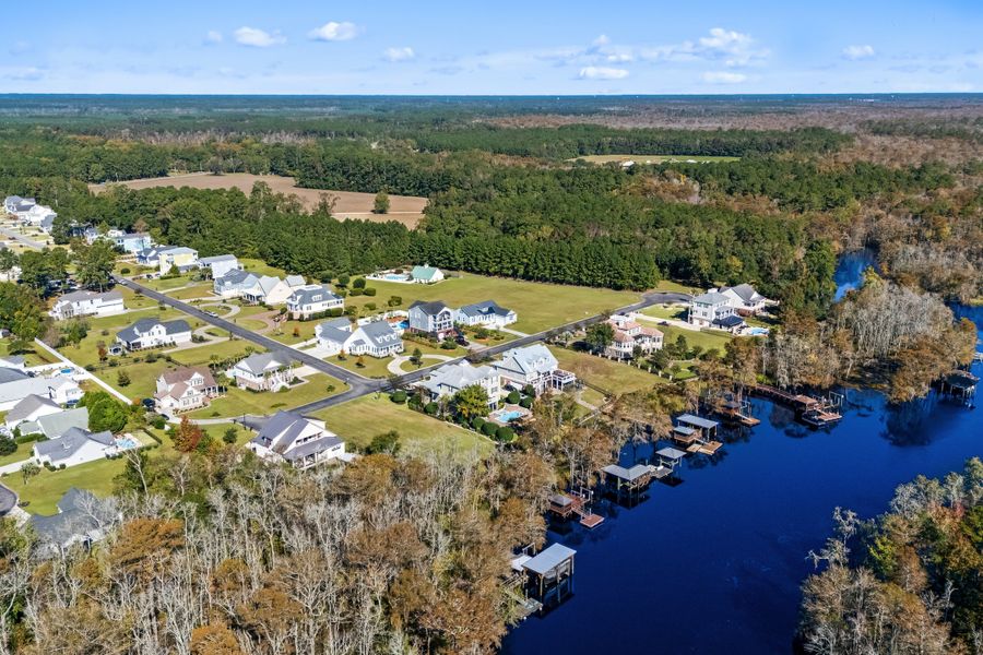 Aerial view of the Pottery Landing community in Conway, SC, showing layout and nearby surroundings (Image 7).
