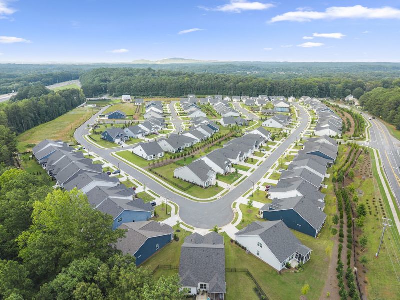 Aerial view of the The Reserve at Bells Ferry community in Kennesaw, GA, showing layout and nearby surroundings (Image 14).
