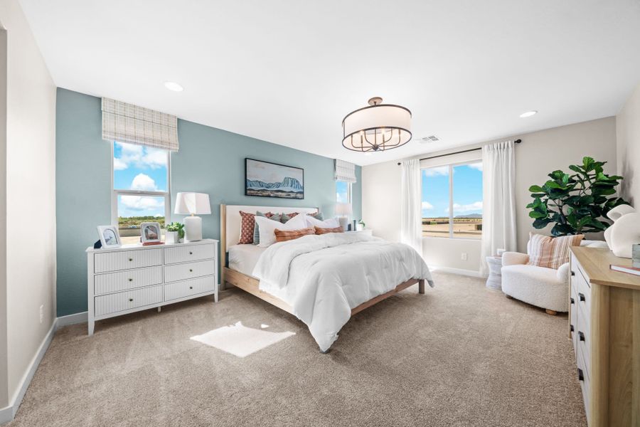 Primary Bedroom | Skyline Floorplan | Elara at Moonlight | New Homes in Maricopa, AZ by Landsea Homes