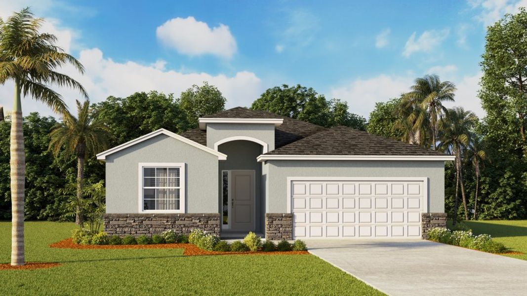 Front exterior of a home in the Coral Lakes - Tradition & Express community, located in Punta Gorda, FL (Image 18).