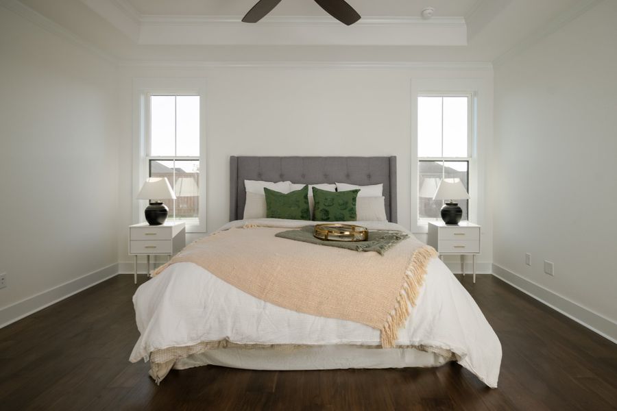 Furnished interior in a model home at Greens Prairie Reserve in College Station (Image 23).