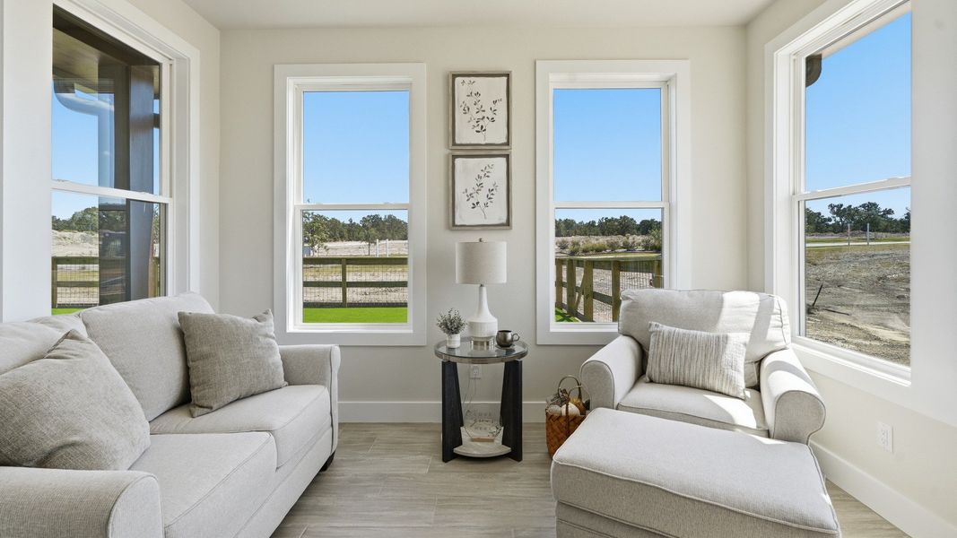 Furnished interior in a model home at Lakeside at Millican Reserve in College Station (Image 11). Furnished interior in a model home at Lakeside at Millican Reserve in College Station (Image 11).