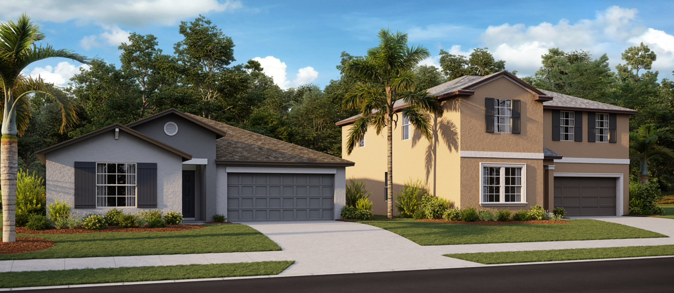 Front exterior of a home in the Abbott Square: The Executives community, located in Zephyrhills, FL (Image 1). Front exterior of a home in the Abbott Square: The Executives community, located in Zephyrhills, FL (Image 1).